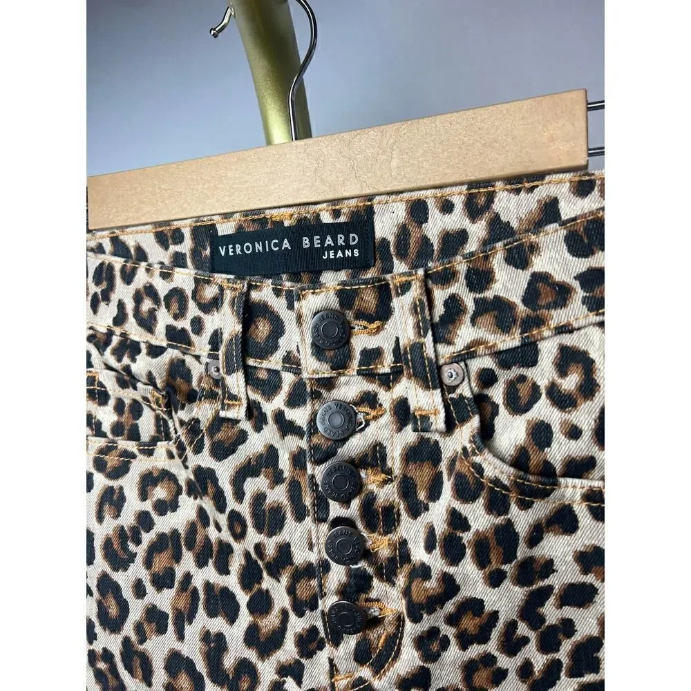 Veronica Beard Debbie Leopard Jeans Sz. 24 - Picture 4 of 7